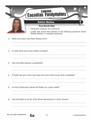2018 Famous Canadian Paralympians Gr. 4-8