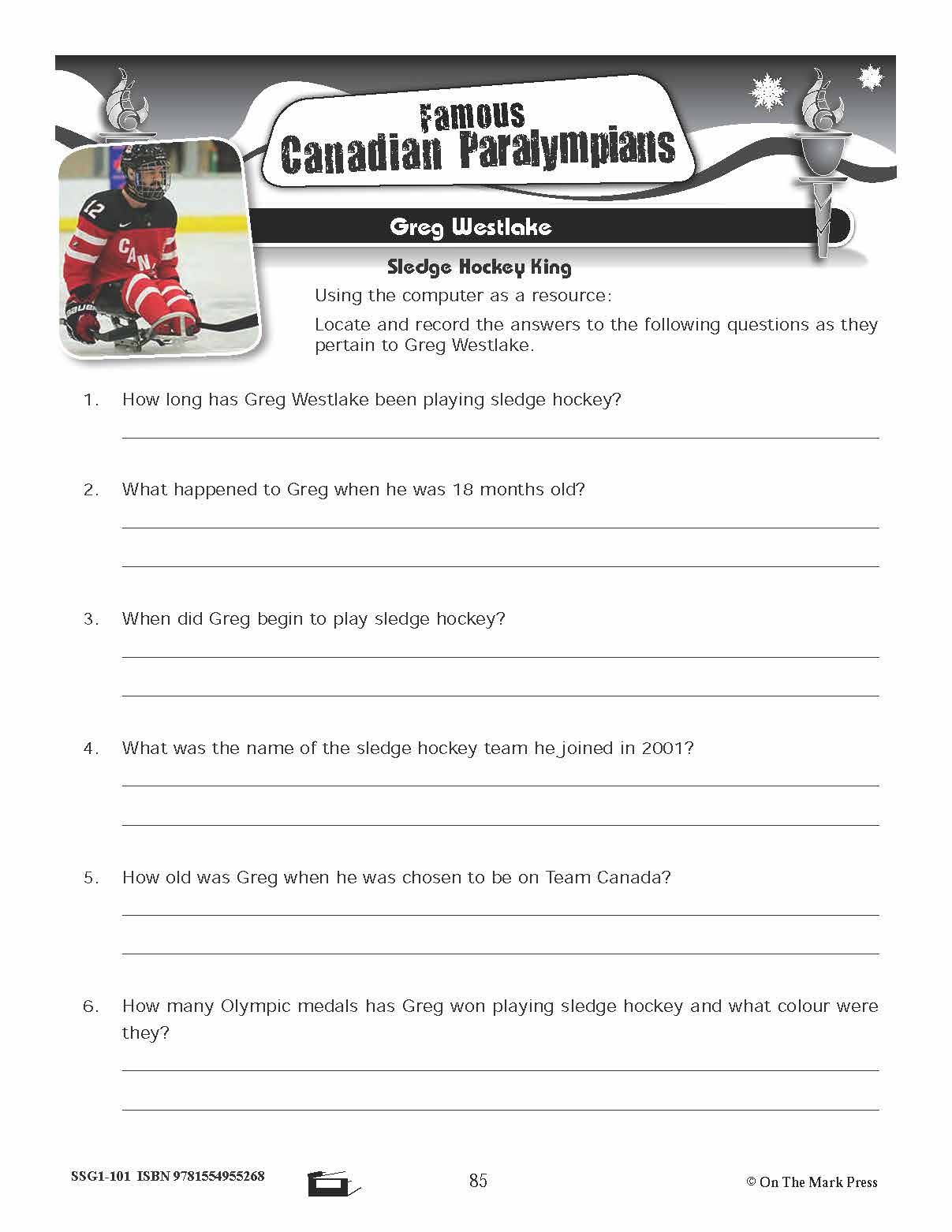 2018 Famous Canadian Paralympians Gr. 4-8