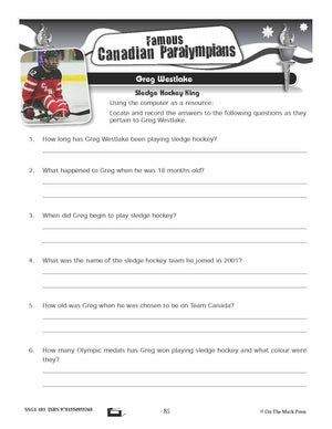 2018 Famous Canadian Paralympians Gr. 4-8