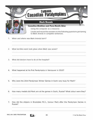 2018 Famous Canadian Paralympians Gr. 4-8
