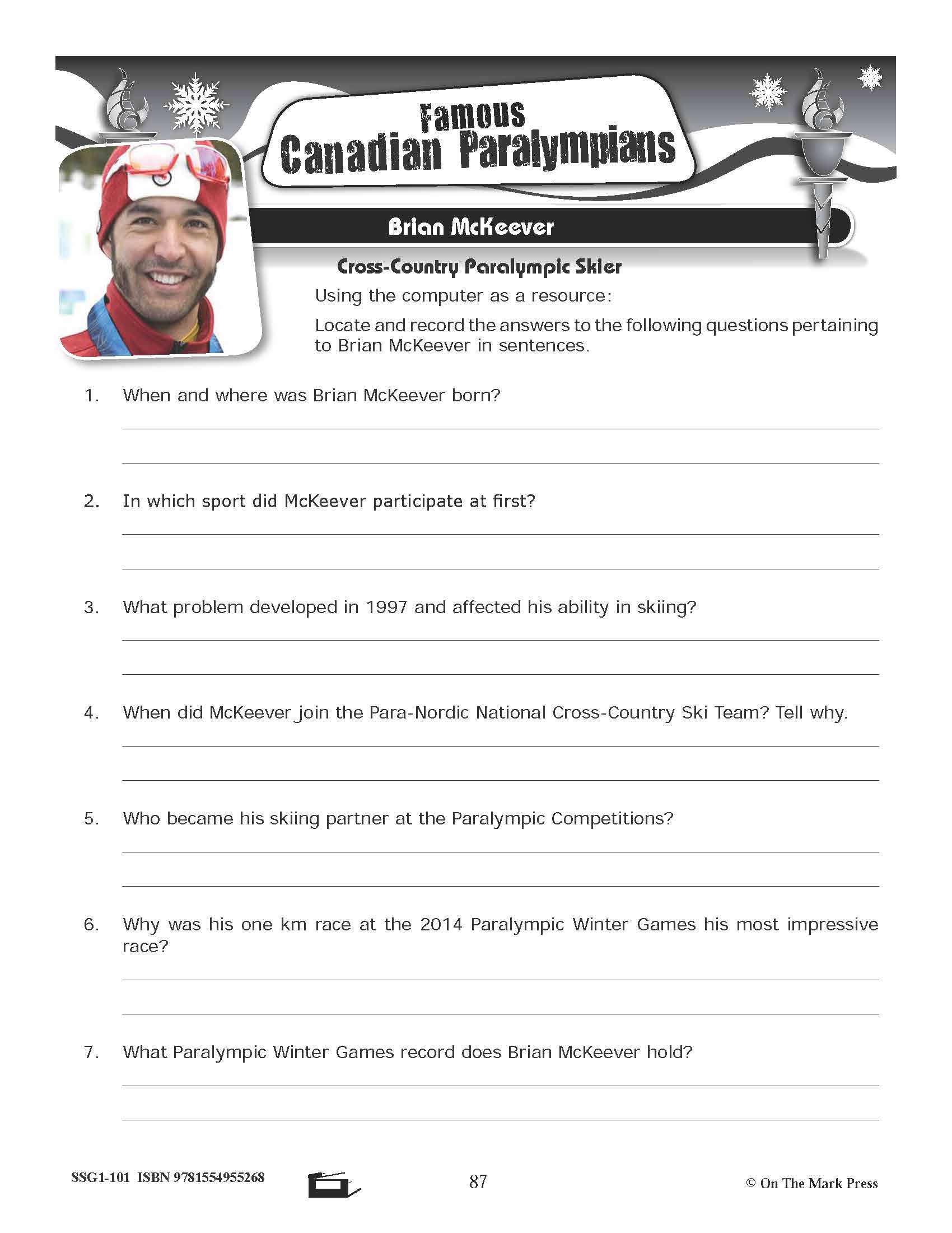 2018 Famous Canadian Paralympians Gr. 4-8