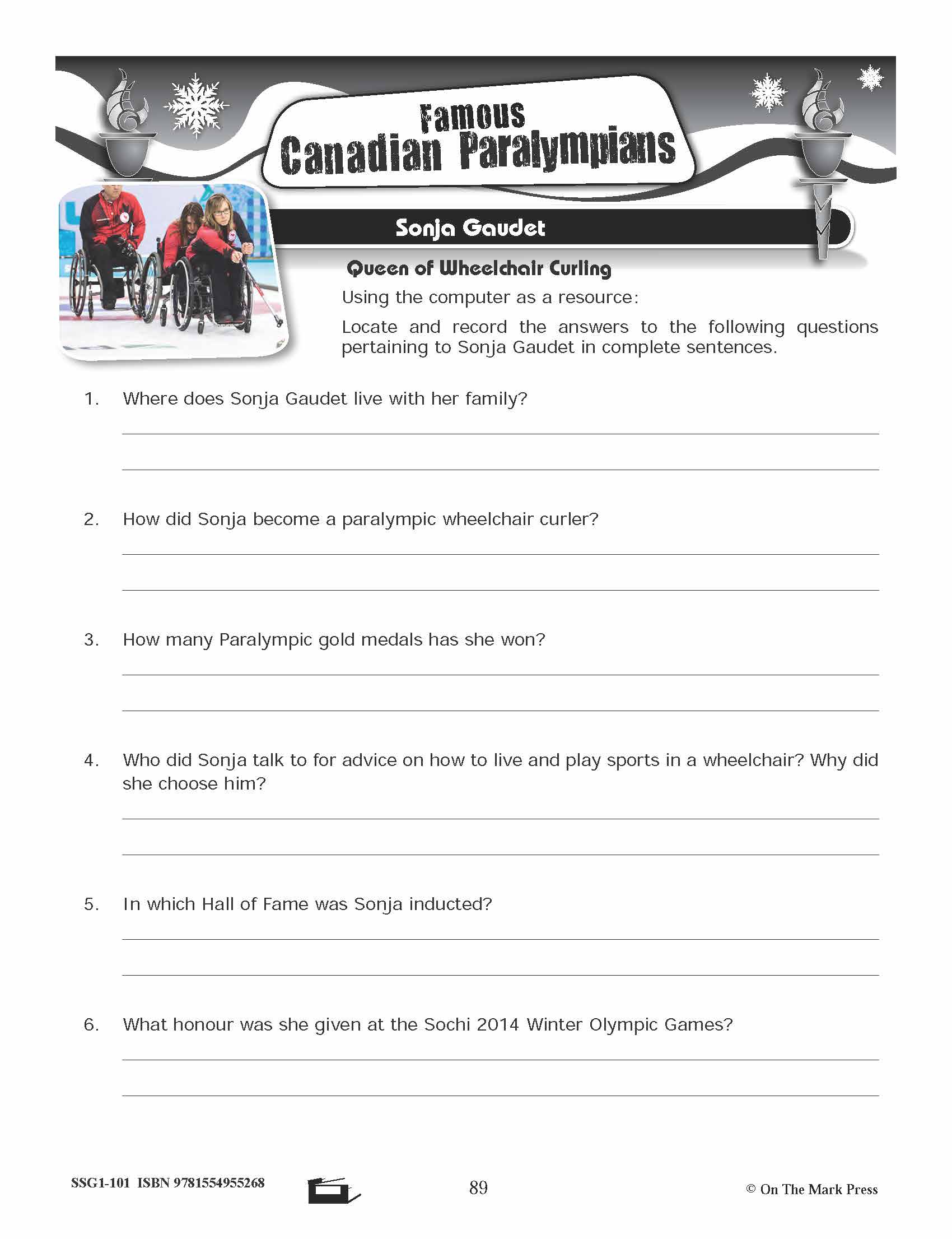 2018 Famous Canadian Paralympians Gr. 4-8
