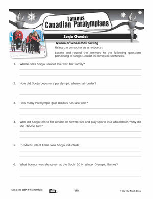 2018 Famous Canadian Paralympians Gr. 4-8