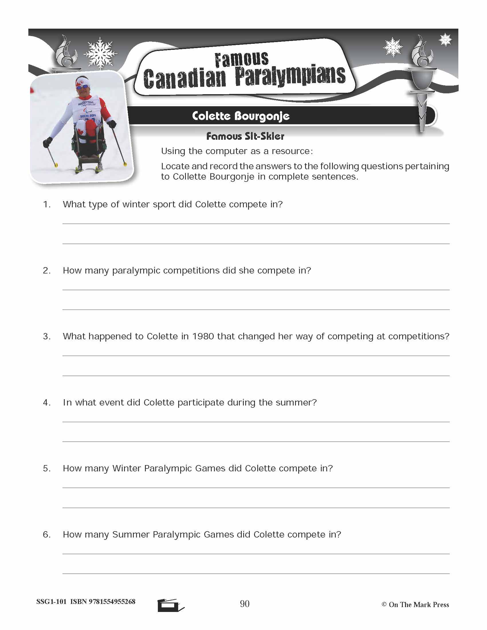 2018 Famous Canadian Paralympians Gr. 4-8
