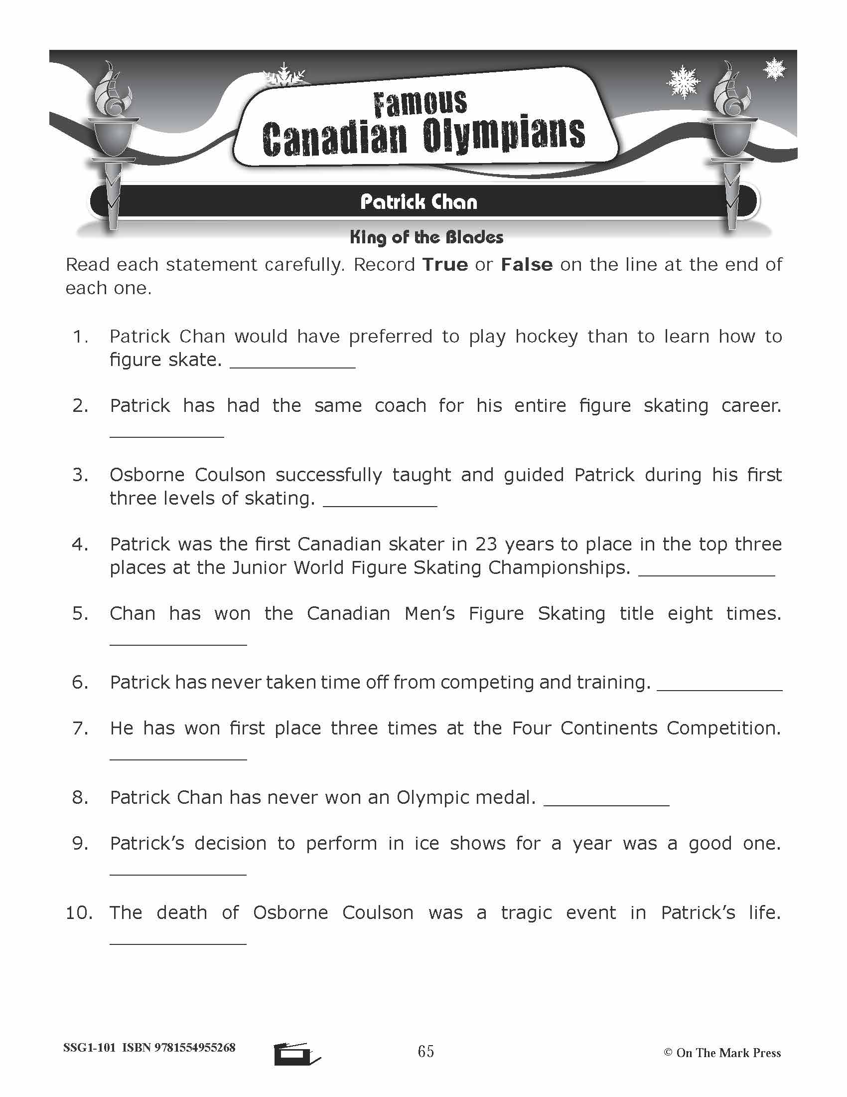 2018 Famous Canadian Olympians Gr. 4-8