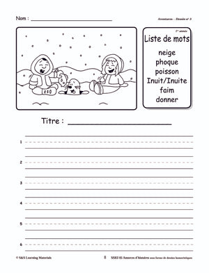 Amorces d'histoires d'aventures sous forme de dessins humoristiques 1e à 3e année