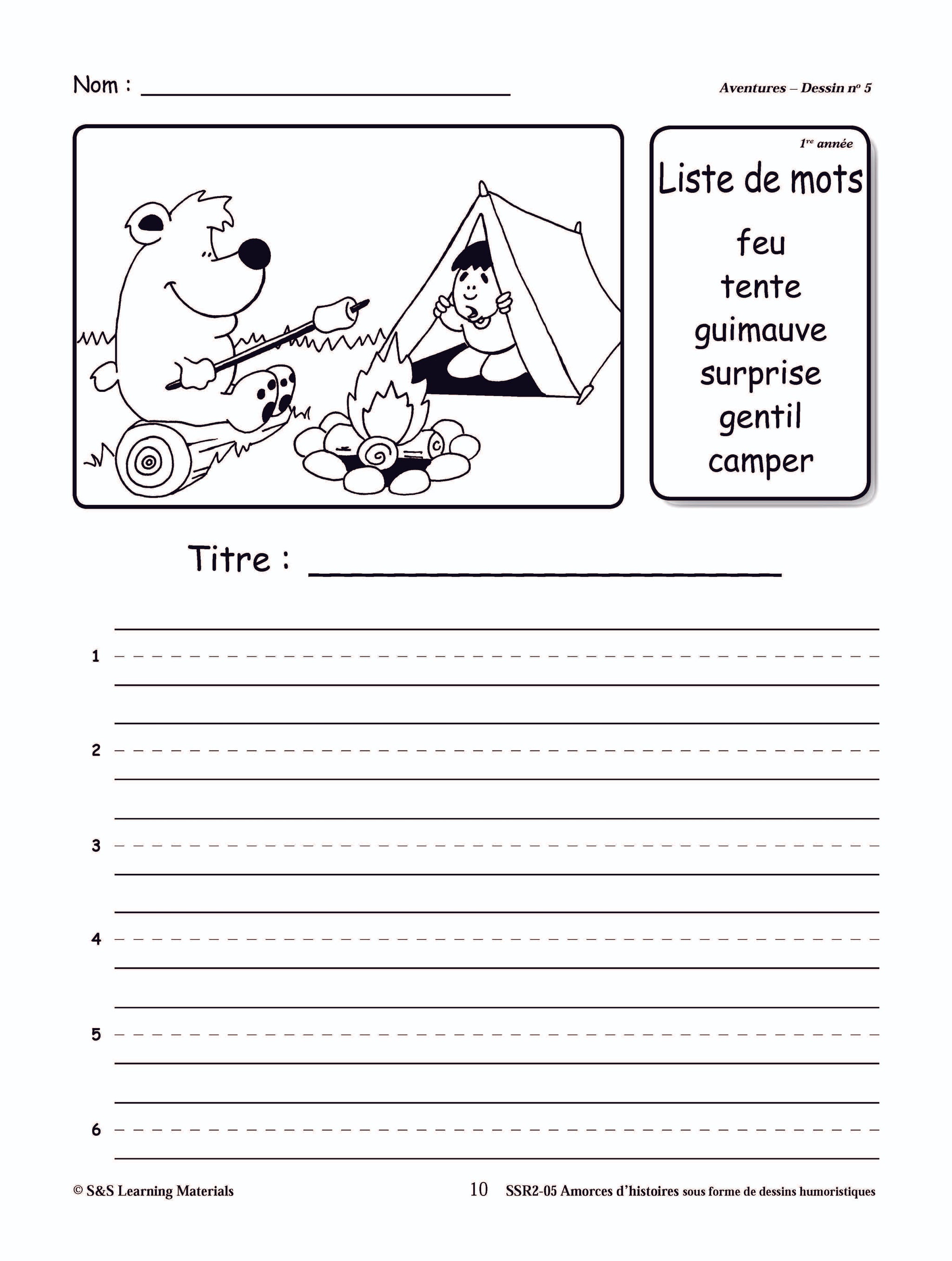 Amorces d'histoires d'aventures sous forme de dessins humoristiques 1e à 3e année