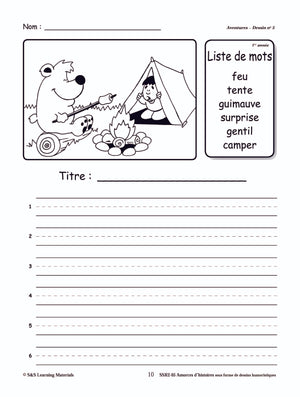 Amorces d'histoires d'aventures sous forme de dessins humoristiques 1e à 3e année