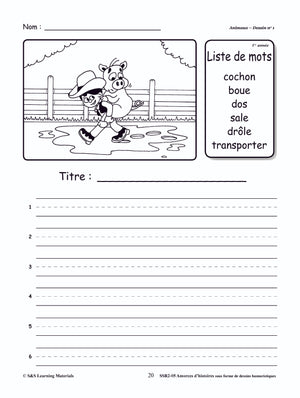 Amorces d'histoires d'animaux sous forme de dessins humoristiques 1e à 3e année