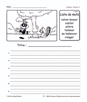 Amorces d'histoires d'animaux sous forme de dessins humoristiques 1e à 3e année