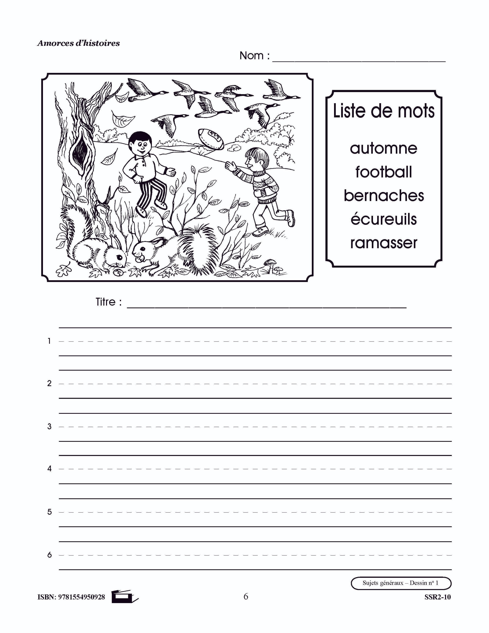 Amorces d'histoires 1e à 3e année