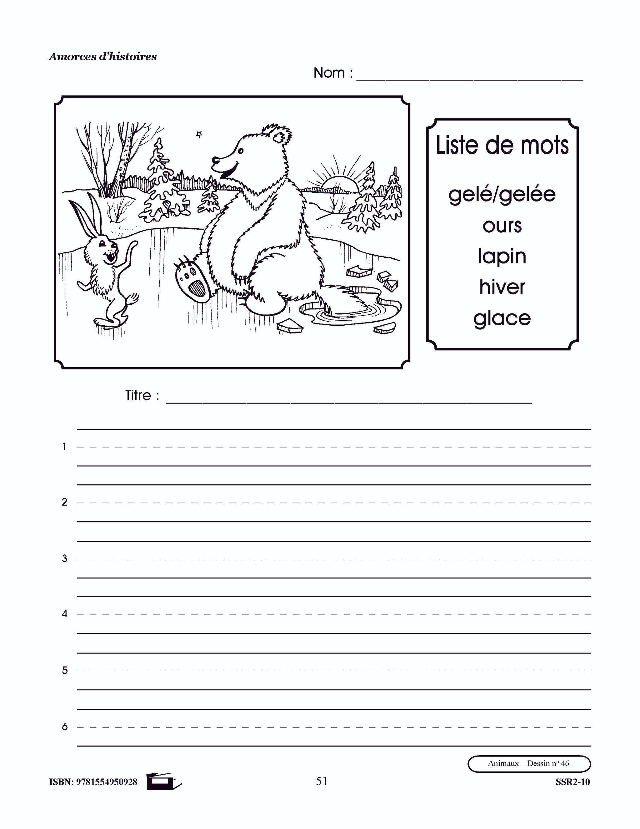 Amorces d'histoires d'animaux 1e à 3e année