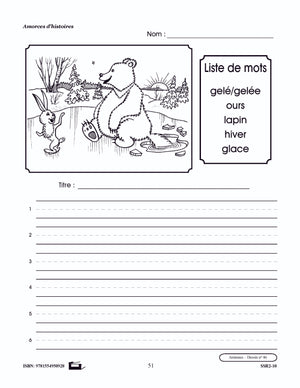 Amorces d'histoires d'animaux 1e à 3e année