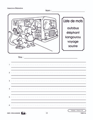 Amorces d'histoires d'animaux 1e à 3e année