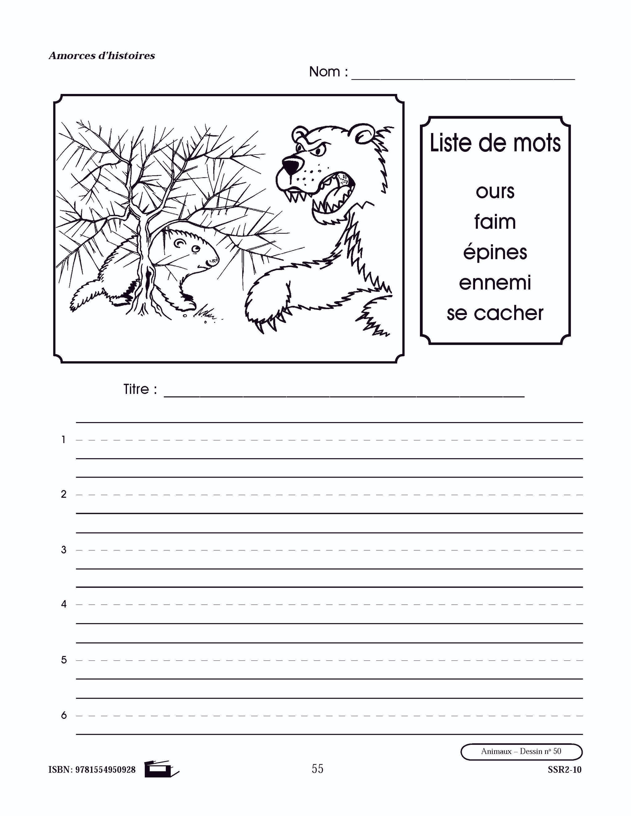 Amorces d'histoires d'animaux 1e à 3e année