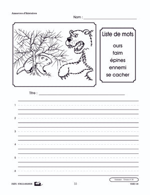 Amorces d'histoires d'animaux 1e à 3e année