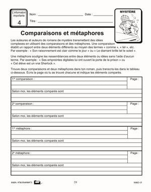 La littéracie par le mystère et l'aventure : Activités d'identification de l'information importante 4e à 6e année