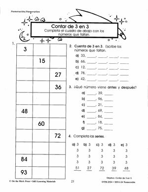 Spanish/English Grades 1-3 Math Workbook Bundle