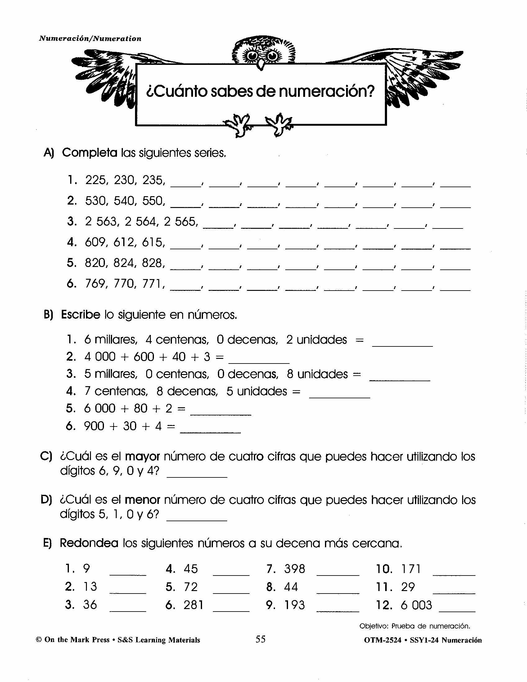 Spanish/English Grades 1-3 Math Workbook Bundle