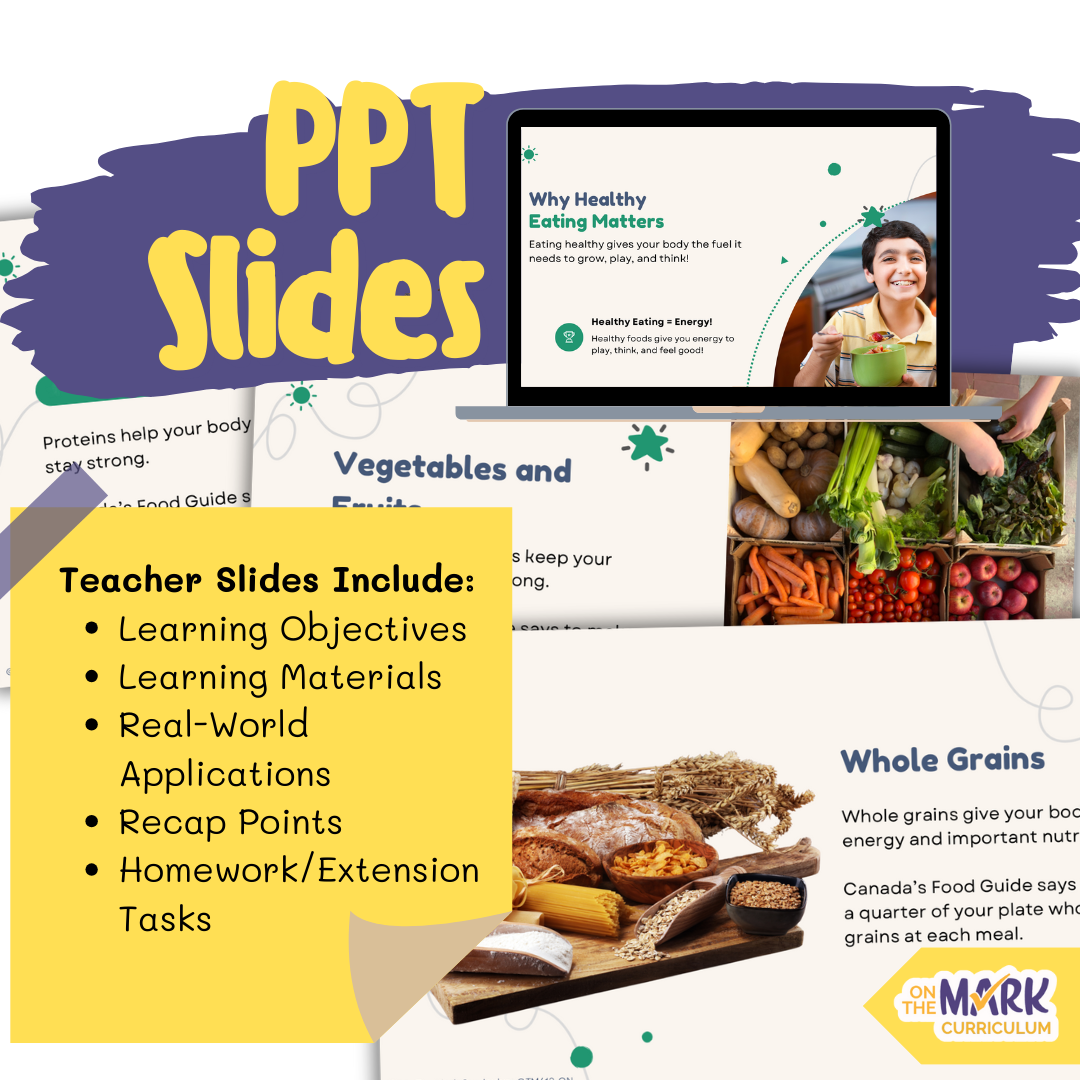 Healthy Eating Ontario Grade 4 Curriculum - Workbook & Slides!