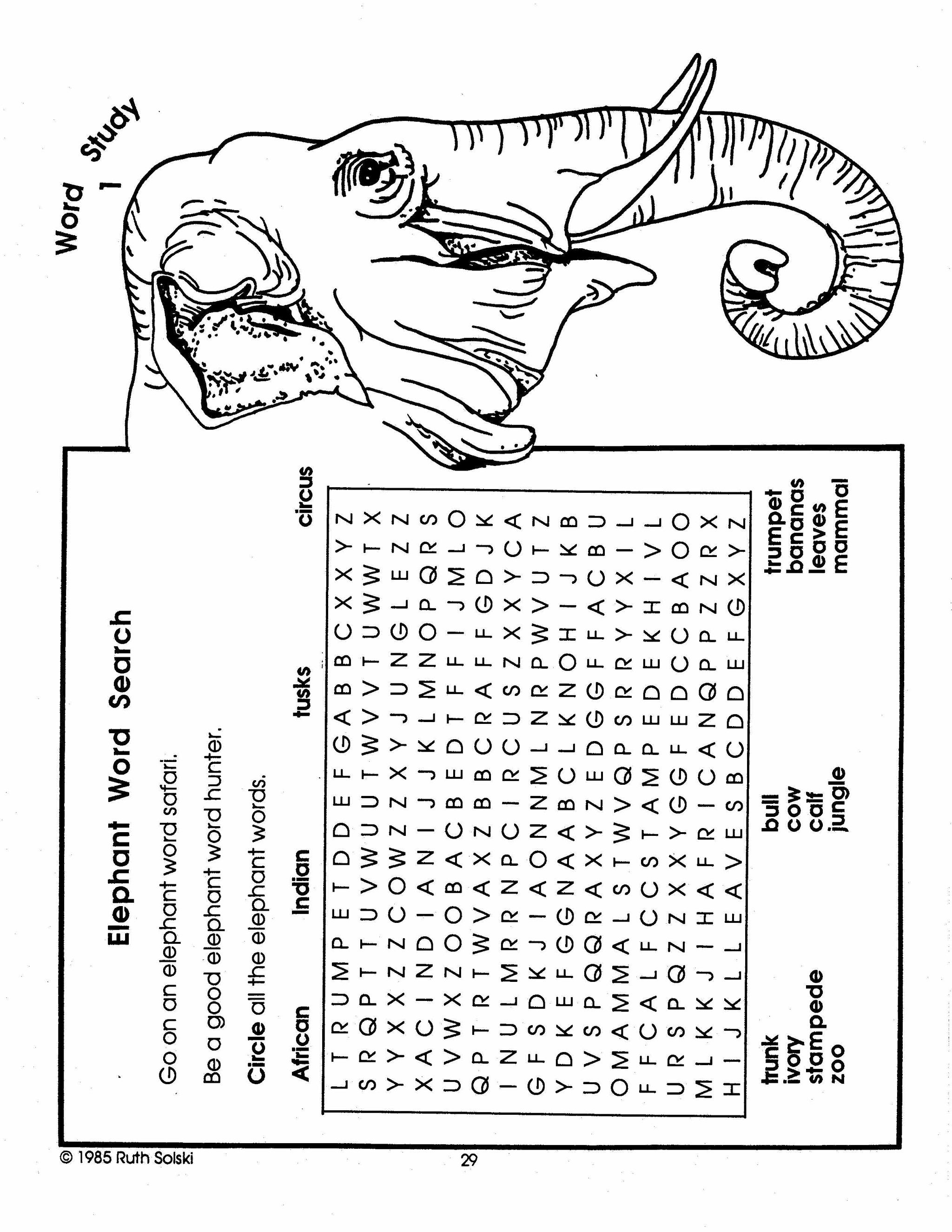 All About Elephants Grades 3-4