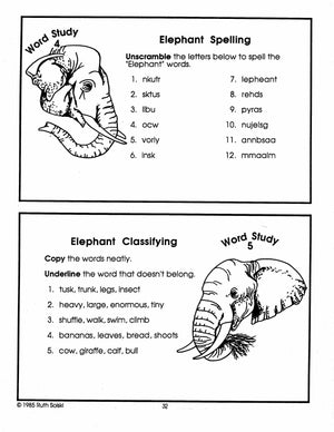 All About Elephants Grades 3-4