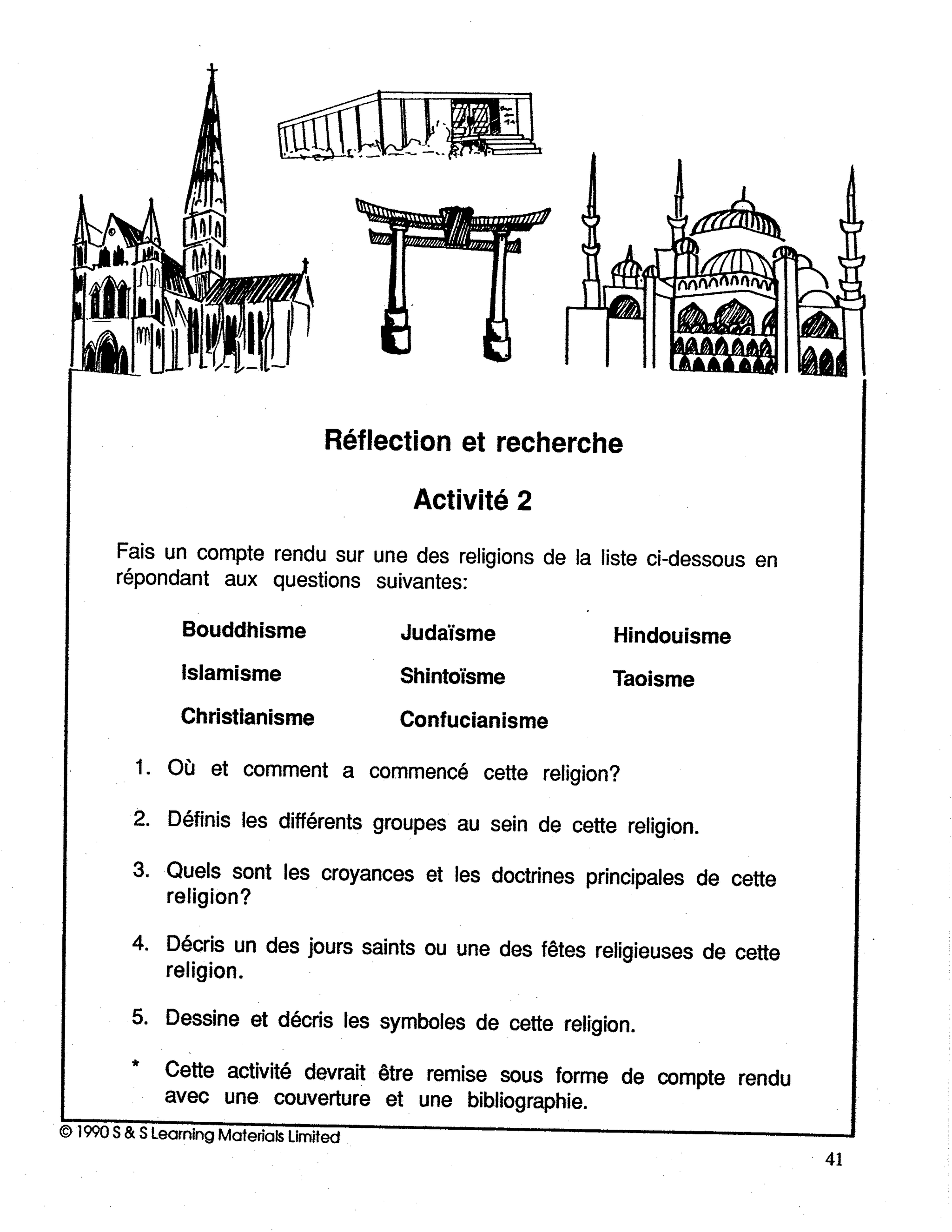 Notre patrimoine mondial  5e à 7e année