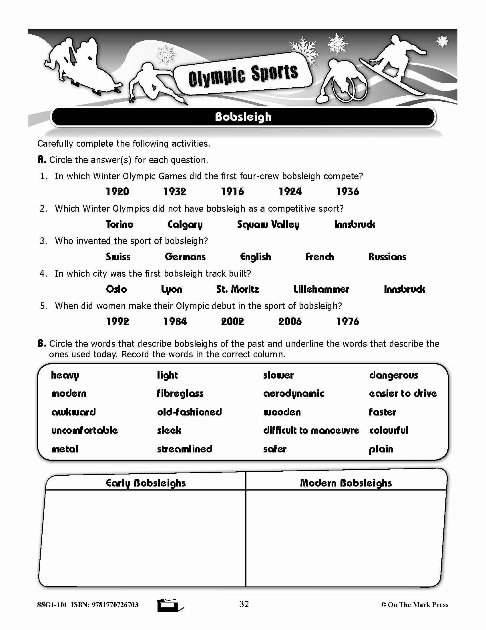 Bobsleigh Gr. 4-8 Lesson