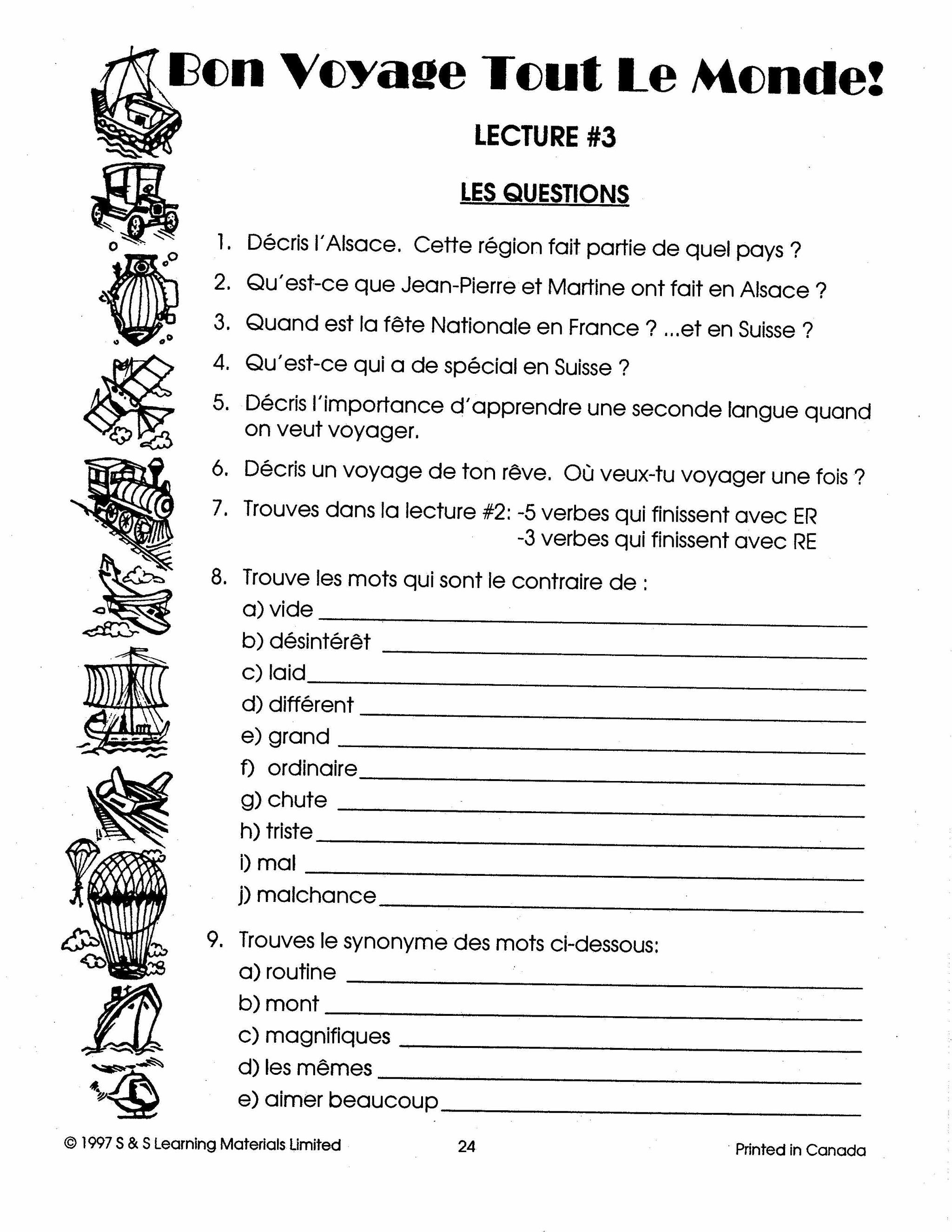 Bon voyage tout le monde 7e et 8e année