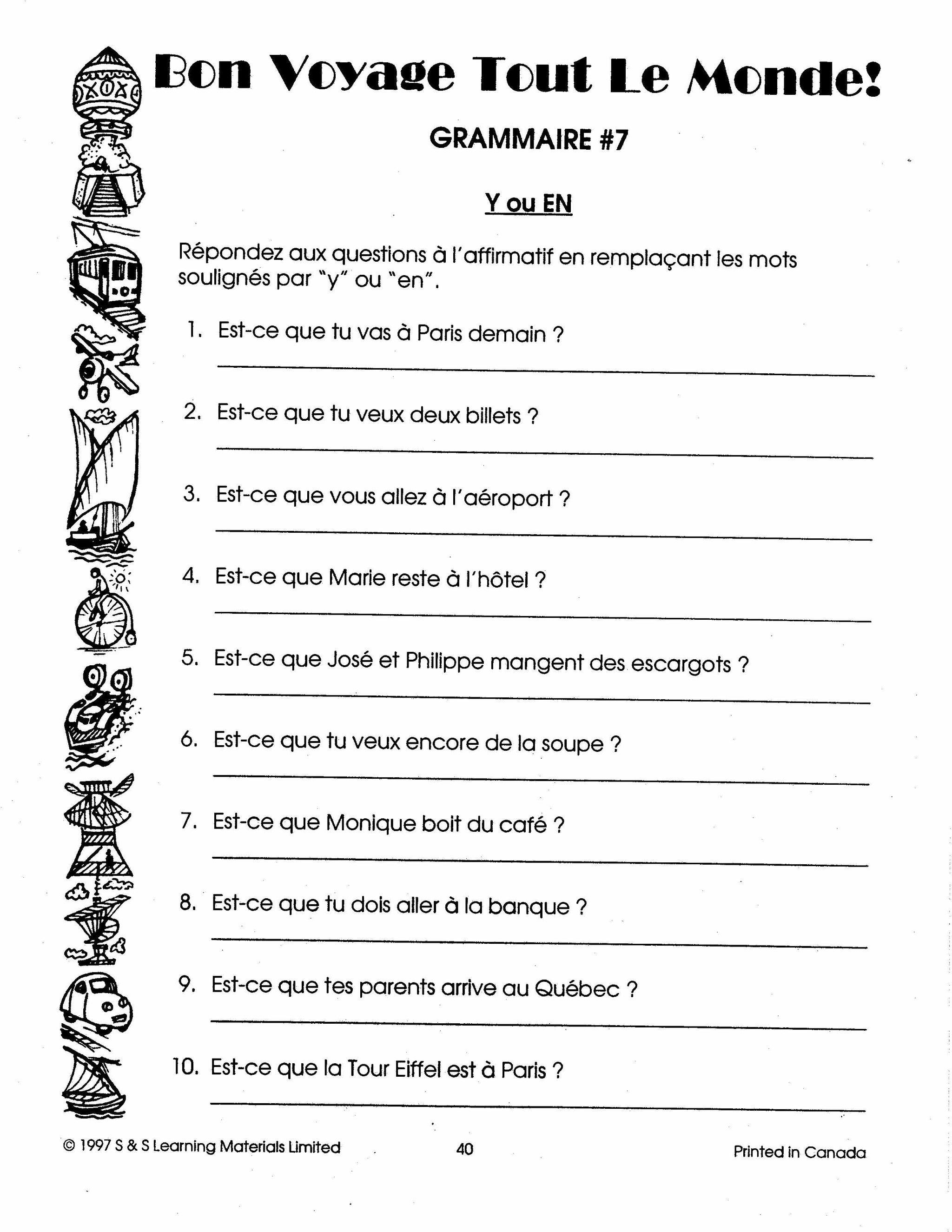 Bon voyage tout le monde 7e et 8e année