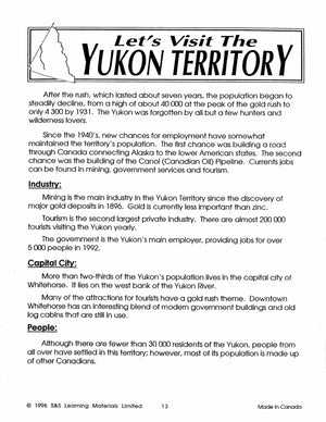 Let's Visit Canada's Territories -  A 3 Book Bundle Grades 2-4