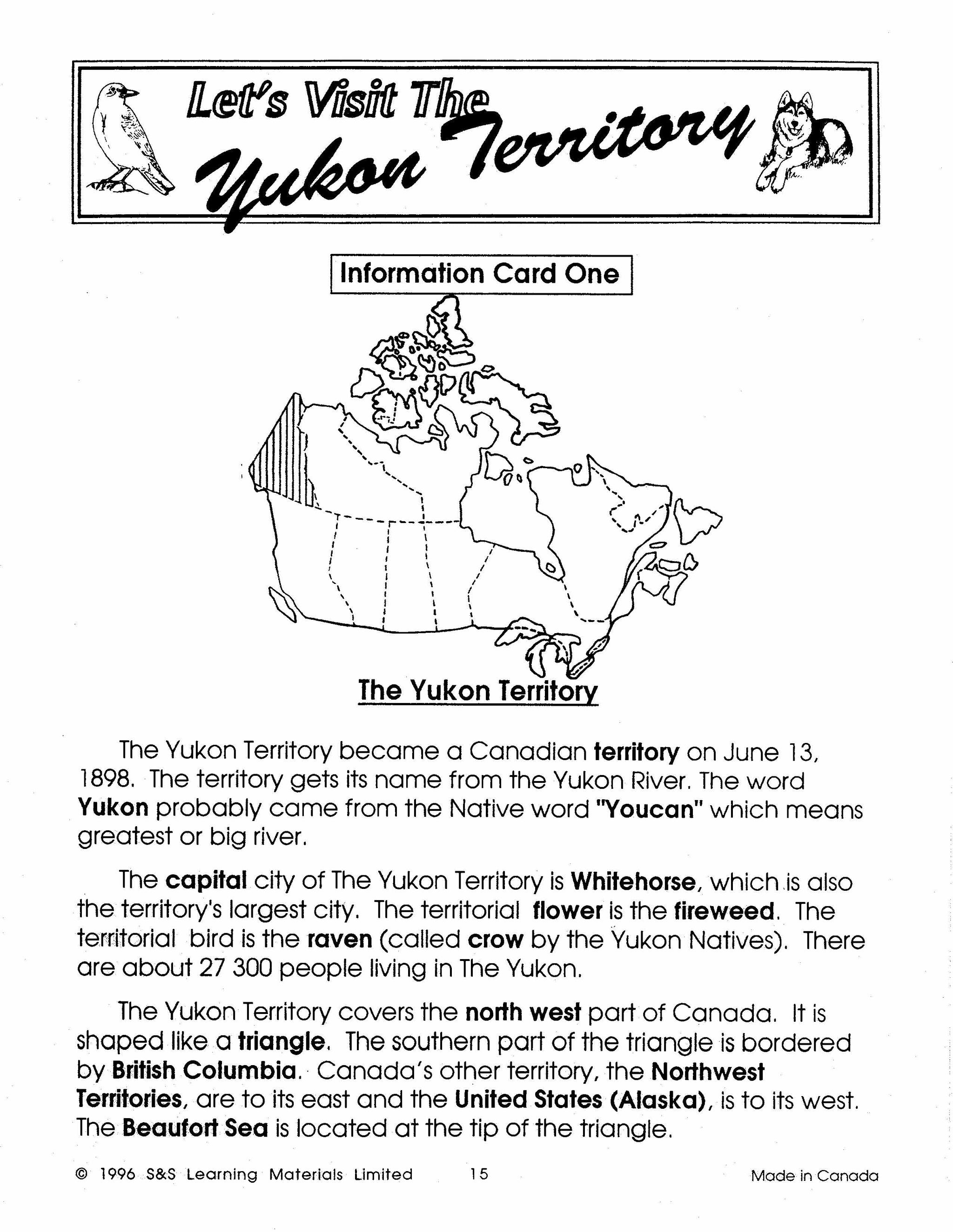 Let's Visit Canada's Territories -  A 3 Book Bundle Grades 2-4