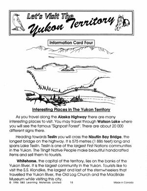 Let's Visit Canada's Territories -  A 3 Book Bundle Grades 2-4