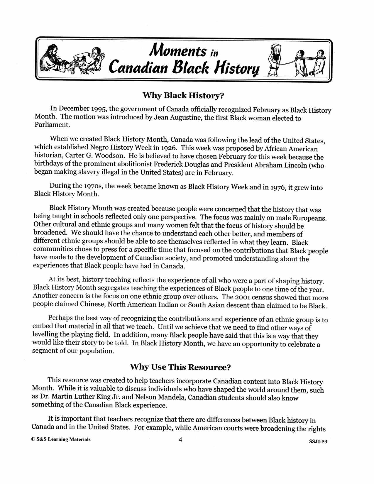 Abolition: Slavery's End- Canadian Black History Worksheet Gr 4-8