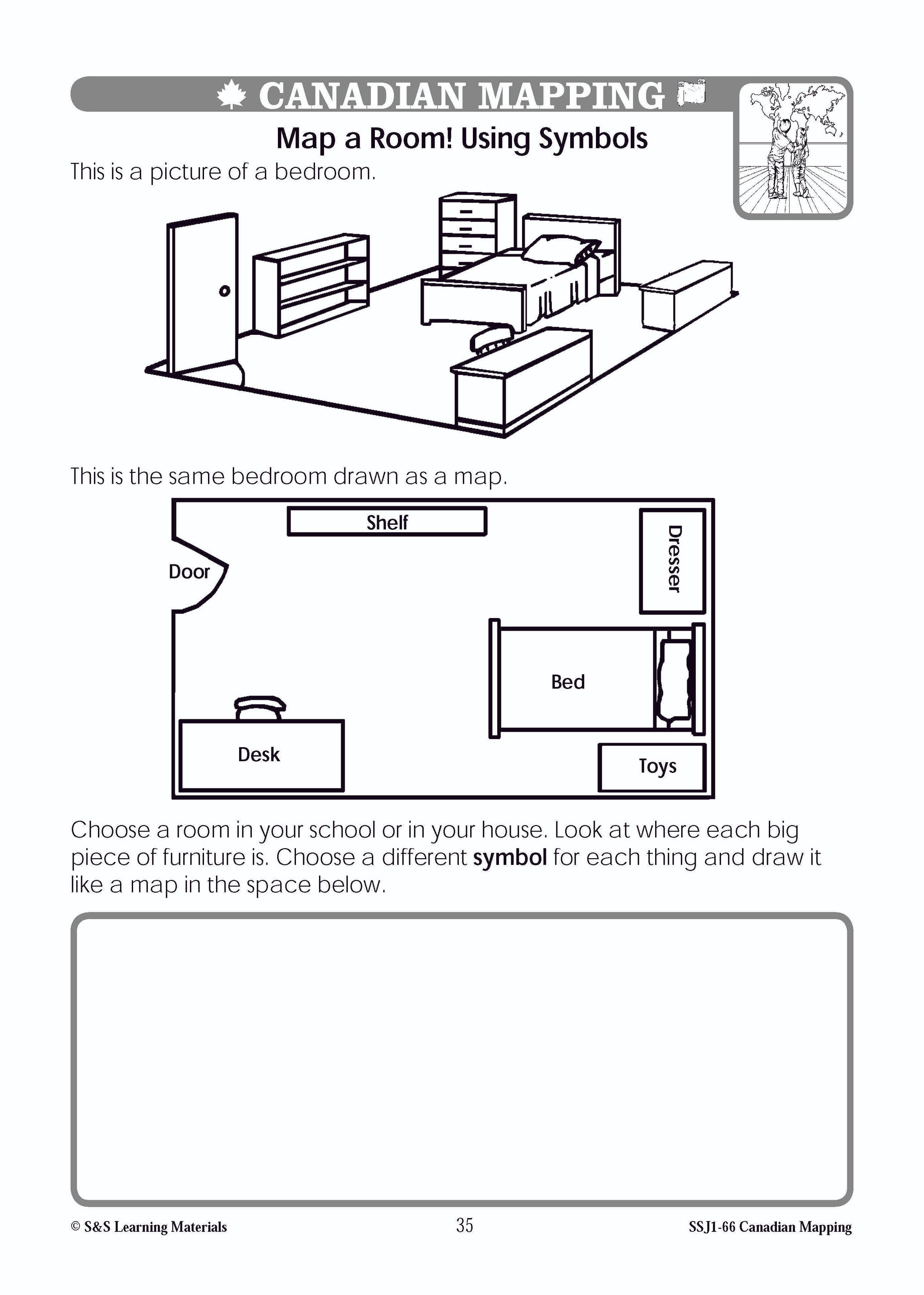 Canada Maps & Map Features Worksheets Grades 1-2