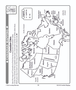 Canada Maps & Map Features Worksheets Grades 1-2