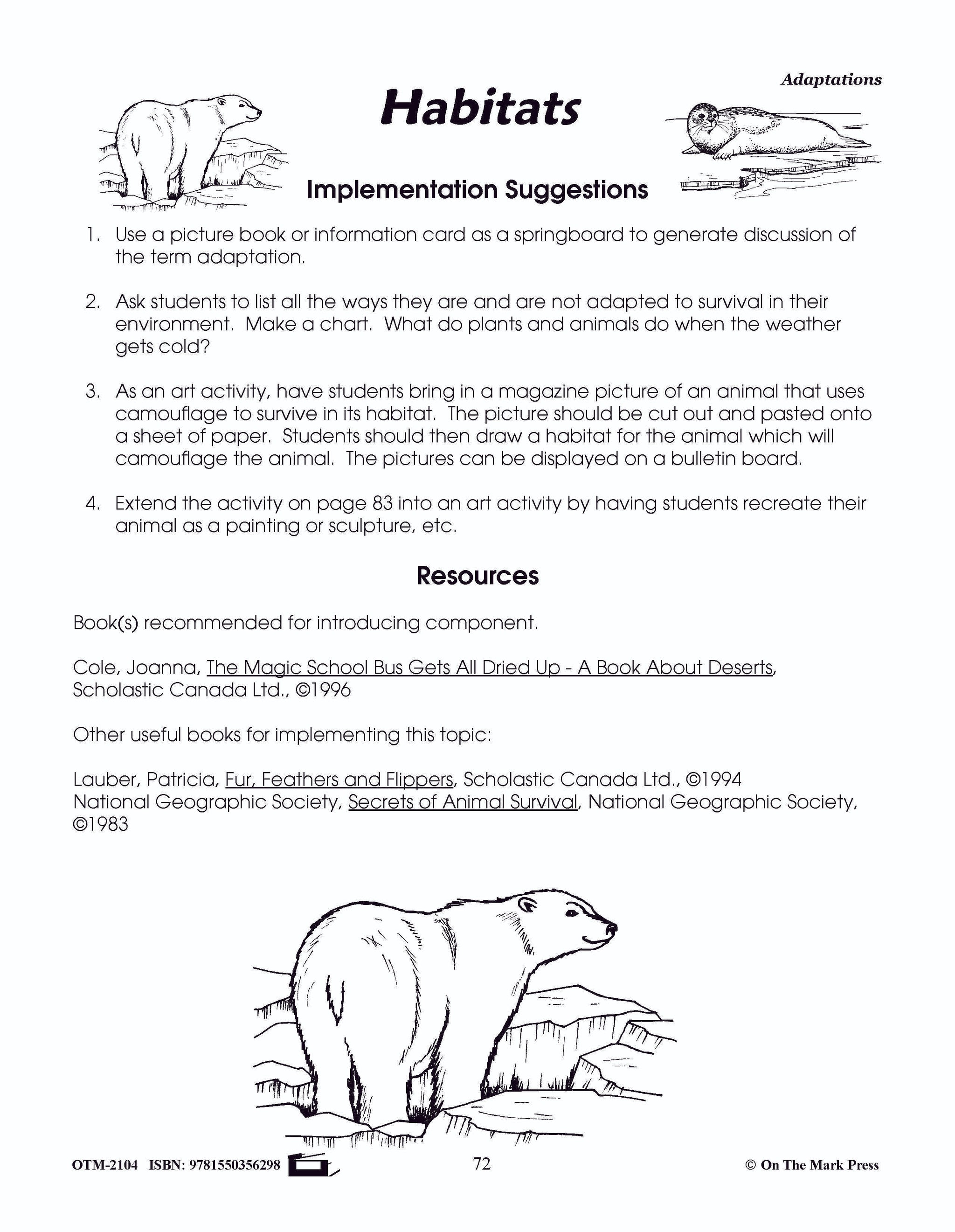 Adaptations Lesson Plan Grades 4-6