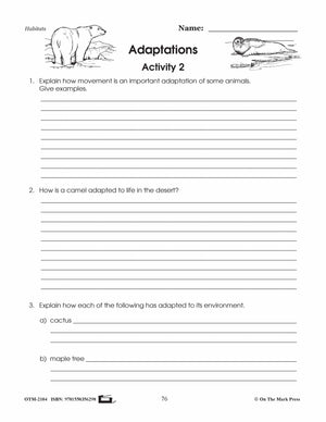 Adaptations Lesson Plan Grades 4-6