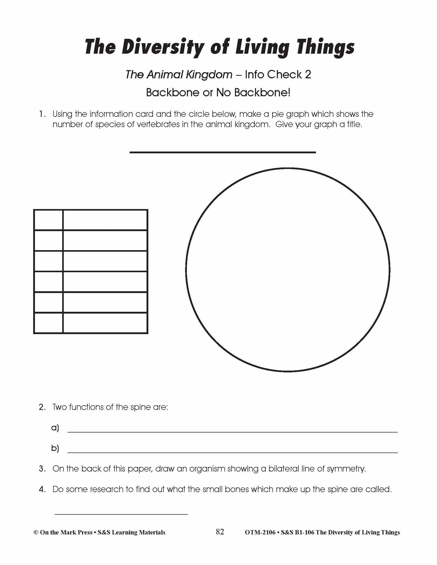 Backbone or No Backbone Lesson Plan Grades 4-6