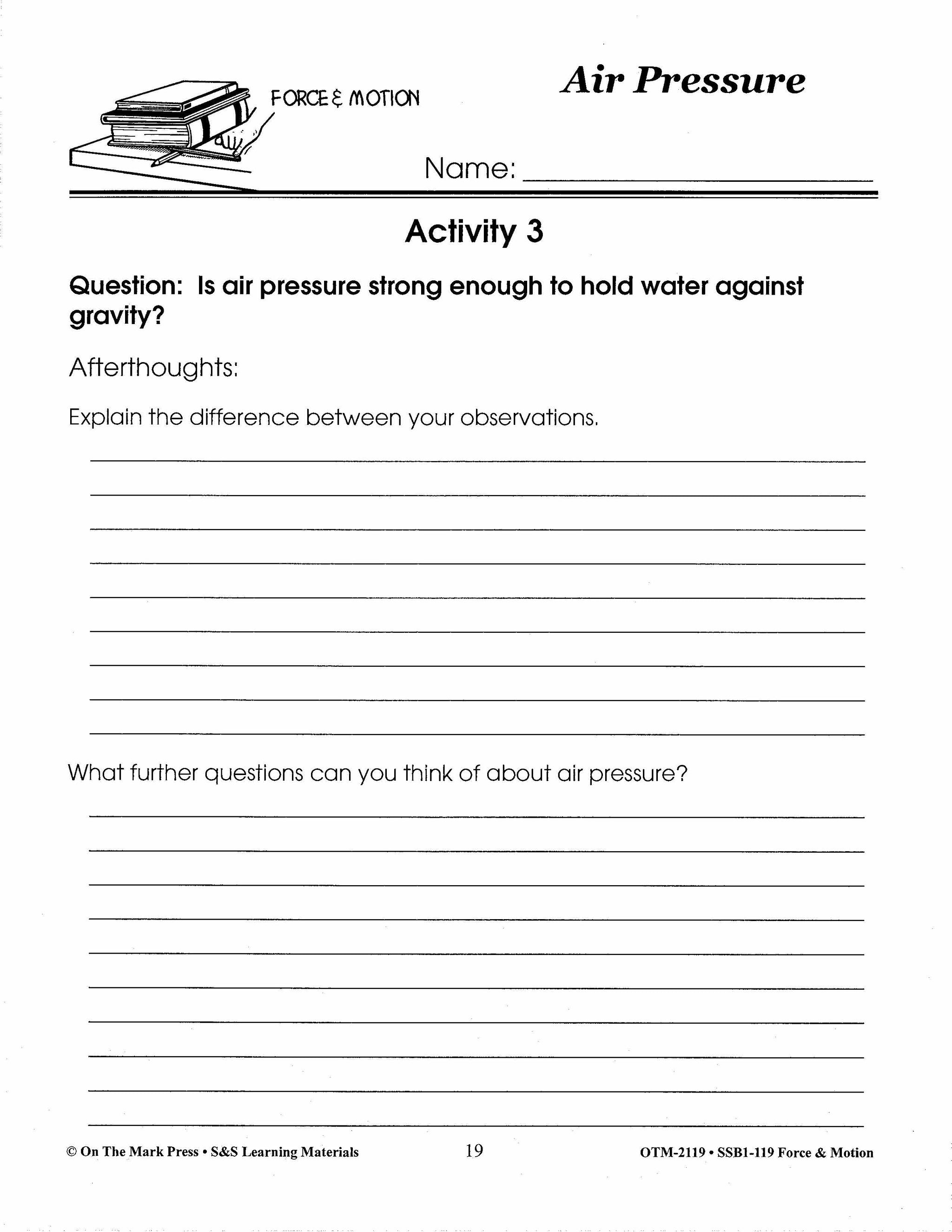 Air Pressure Activities Grades 4-6