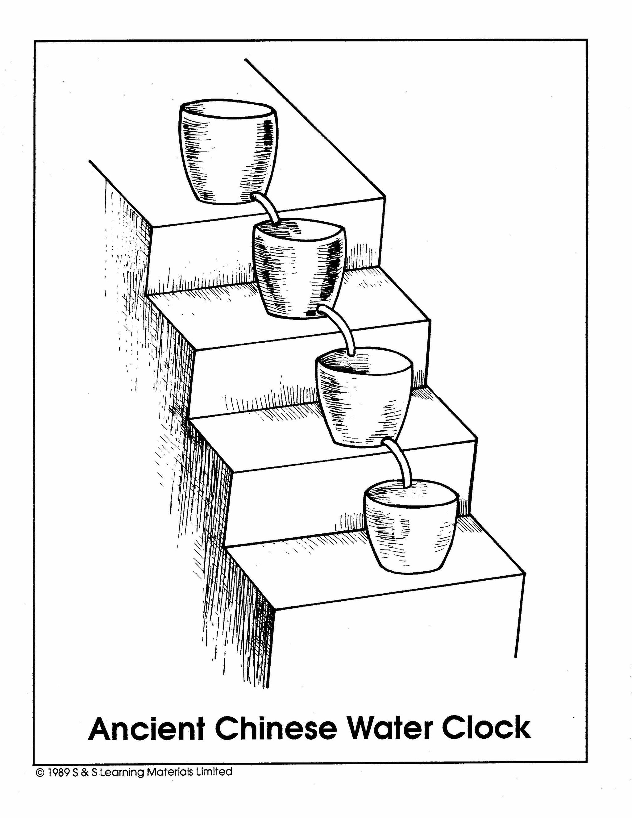 All Kinds of Clocks Black & White Picture Collection Grades K-8