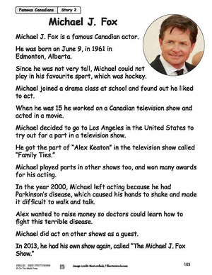 Famous Canadians: 6 Nonfiction Reading Lesson Bundle Gr. 1-2