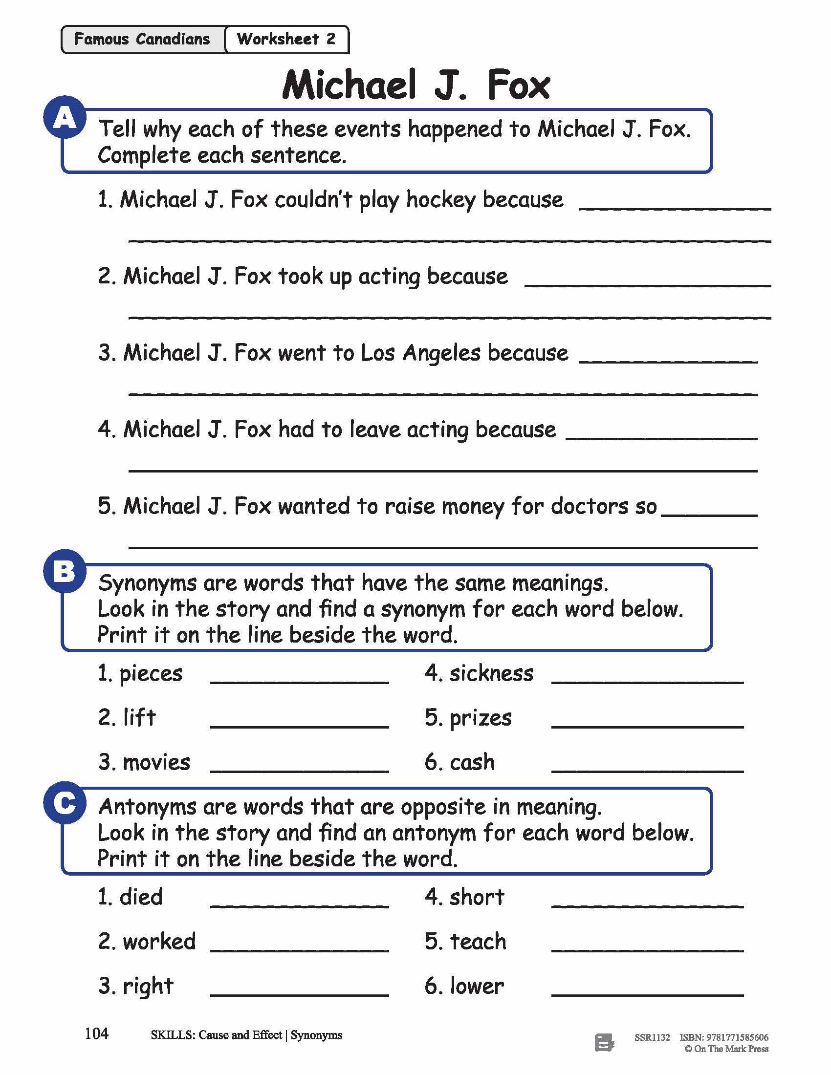 Famous Canadians: 6 Nonfiction Reading Lesson Bundle Gr. 1-2