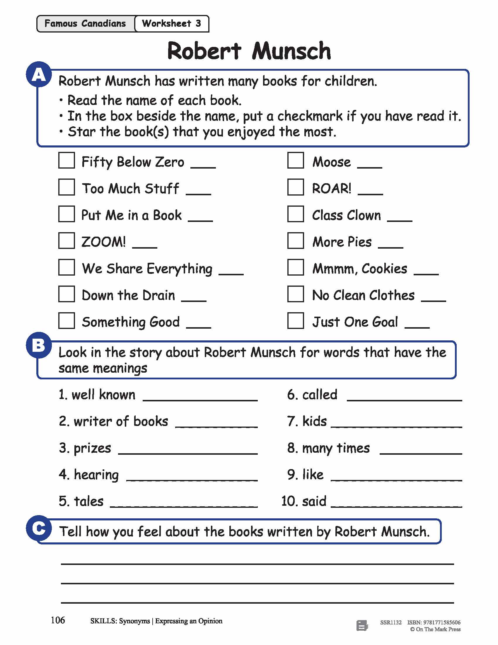 Famous Canadians: 6 Nonfiction Reading Lesson Bundle Gr. 1-2