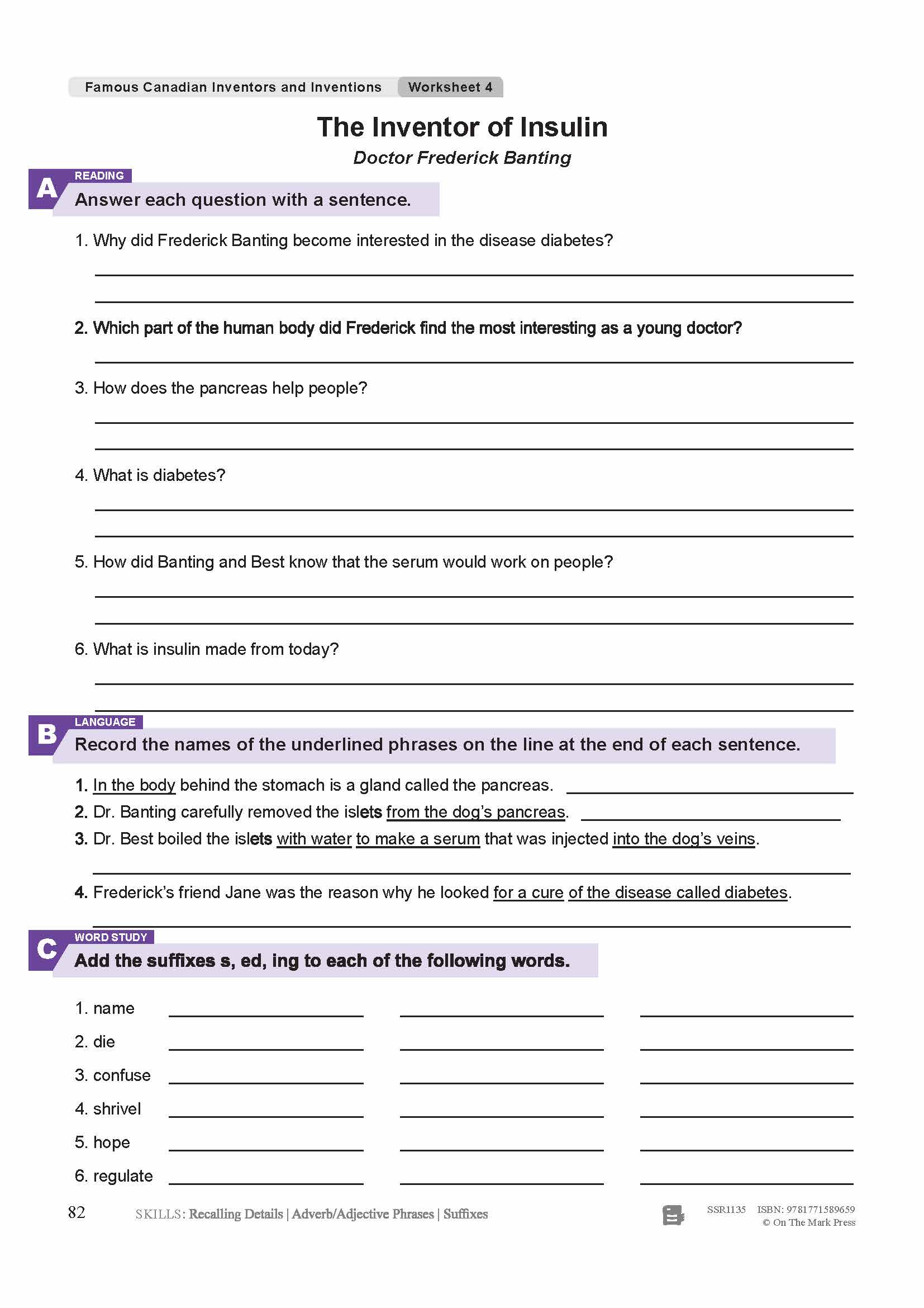 Famous Canadian Inventors and Inventions: 5 Reading Lesson Bundle Grades 4-5