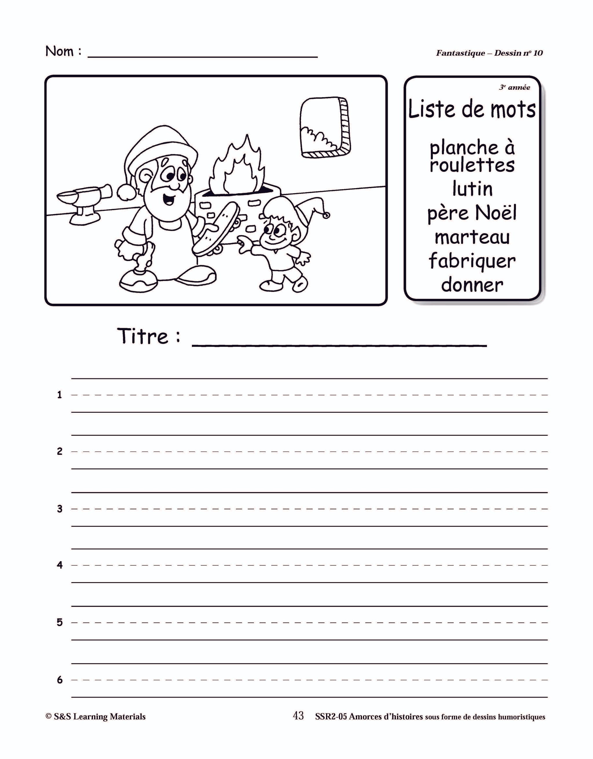 Amorces d'histoires fantastiques sous forme de dessins humoristiques 1e à 3e année