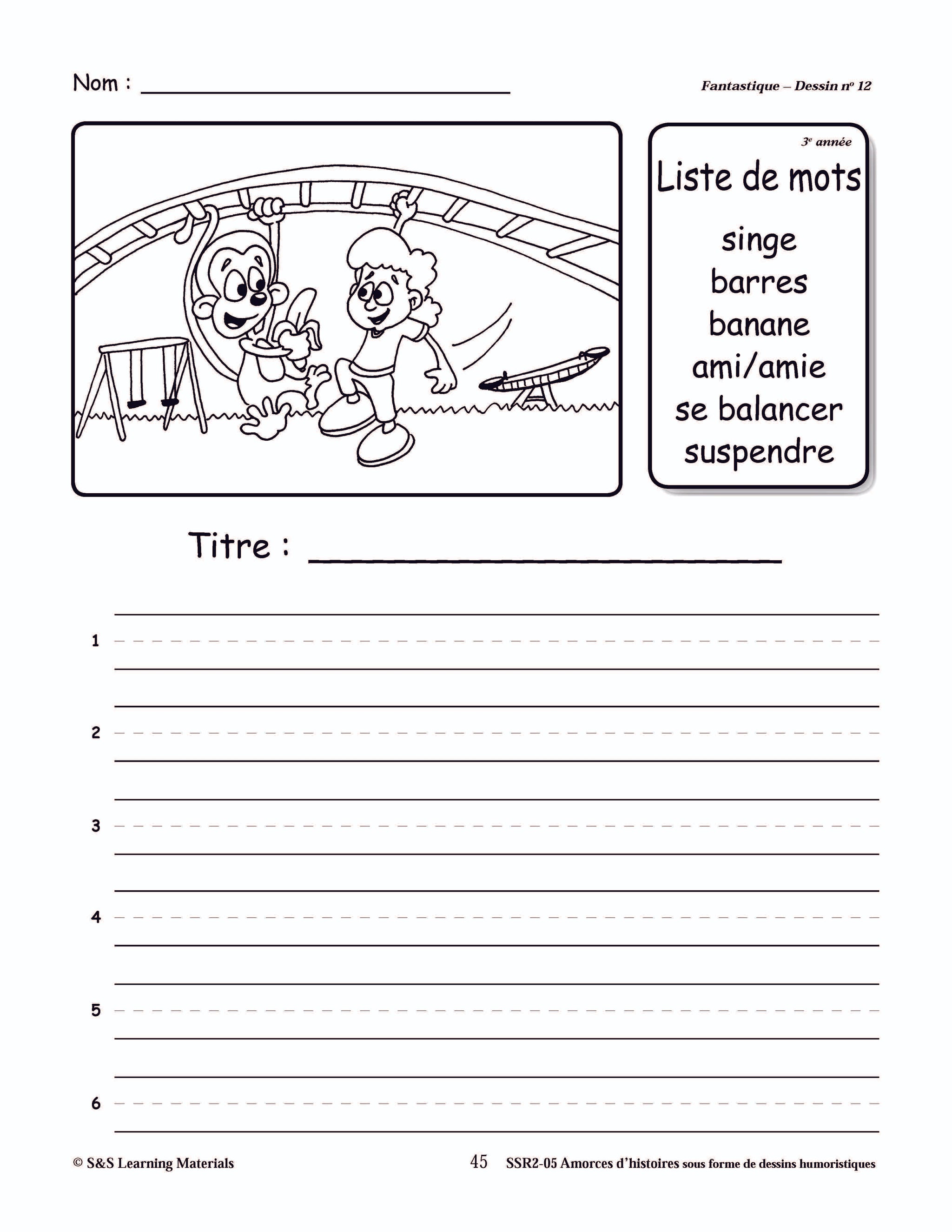 Amorces d'histoires fantastiques sous forme de dessins humoristiques 1e à 3e année