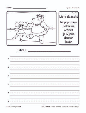 Amorces d'histoires de sports sous forme de dessins humoristiques 1e à 3e année