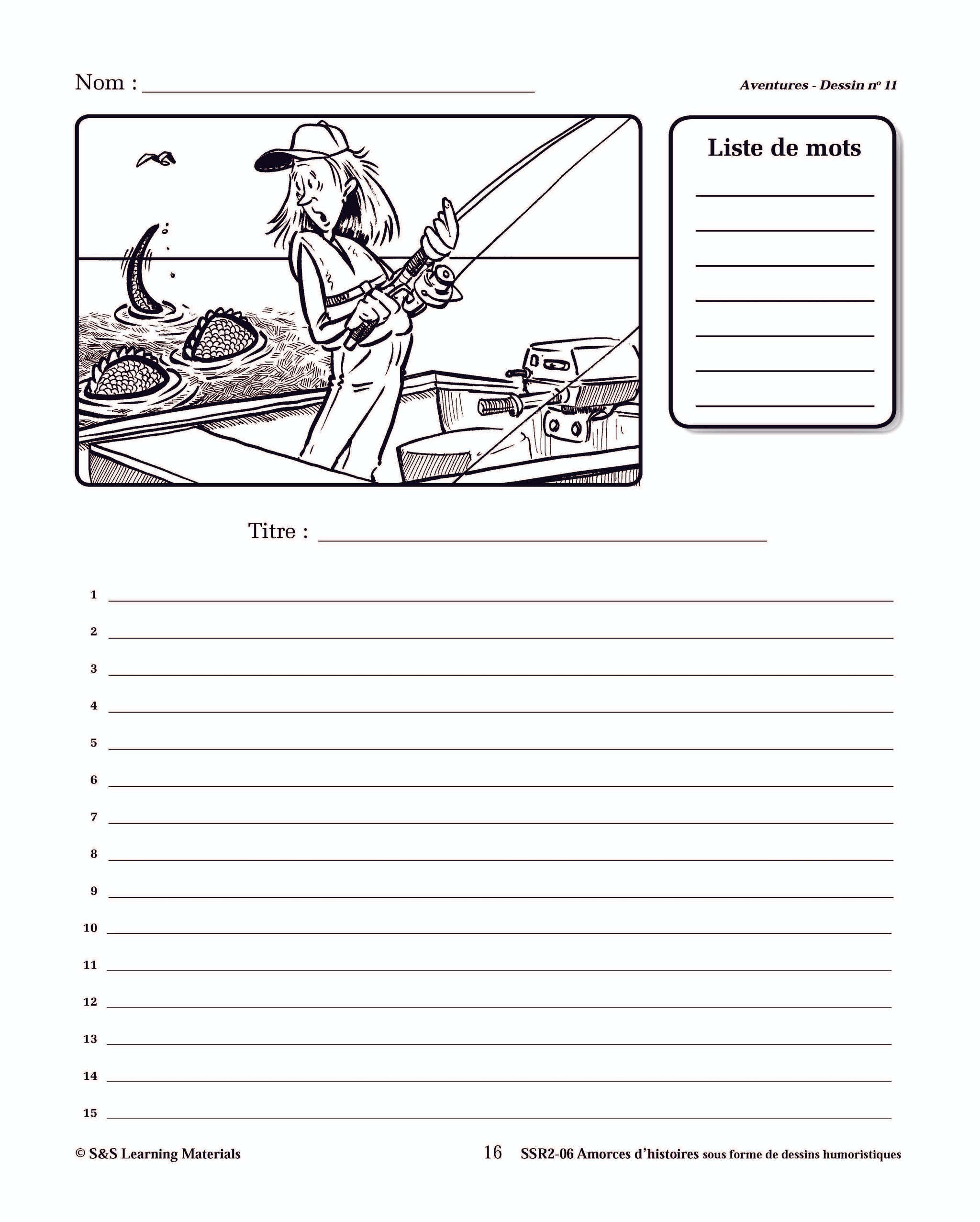 Amorces d'histoires d'aventures sous forme de dessins humoristiques 4e à 6e année