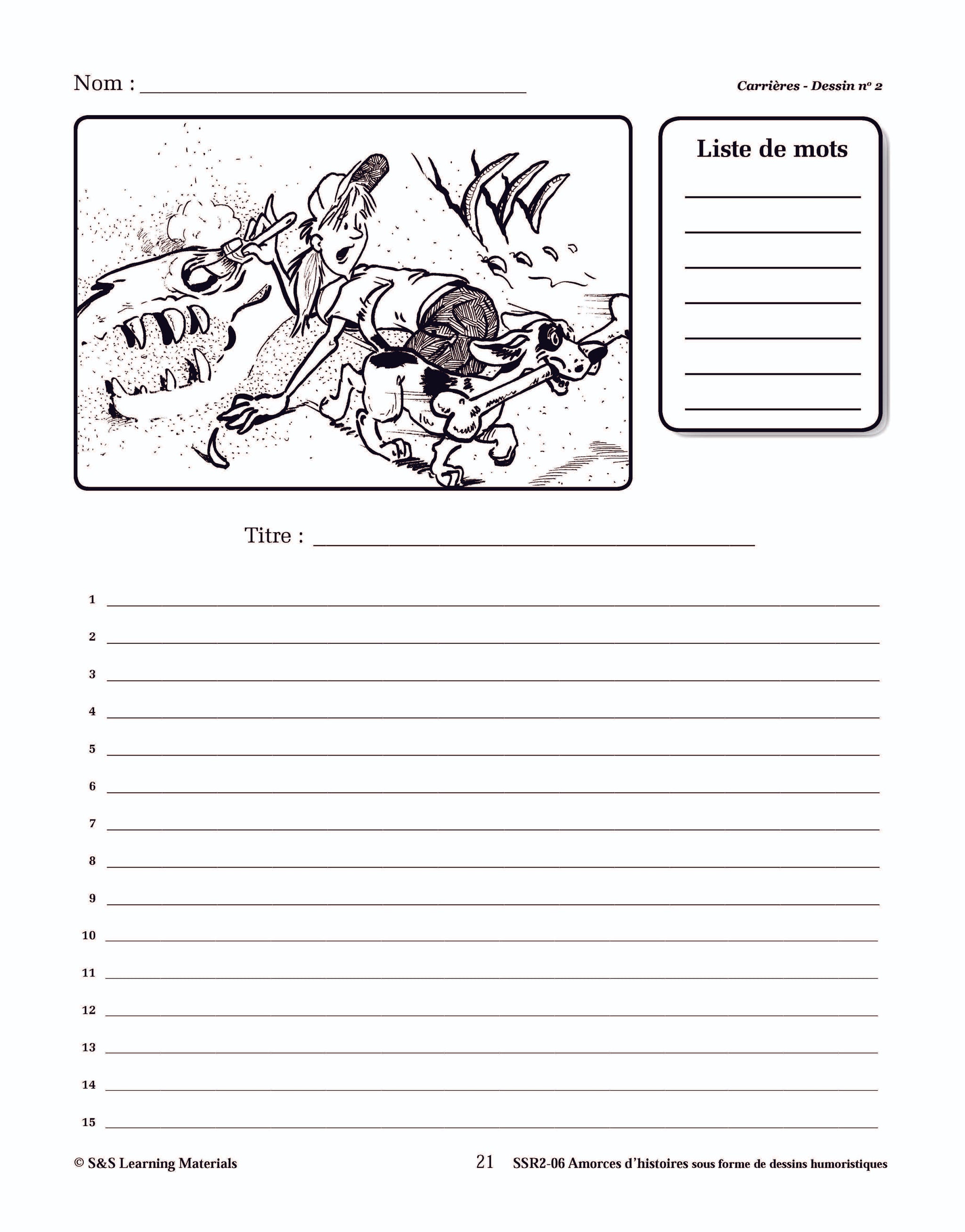 Amorces d'histoires de carrières sous forme de dessins humoristiques 4e à 6e année